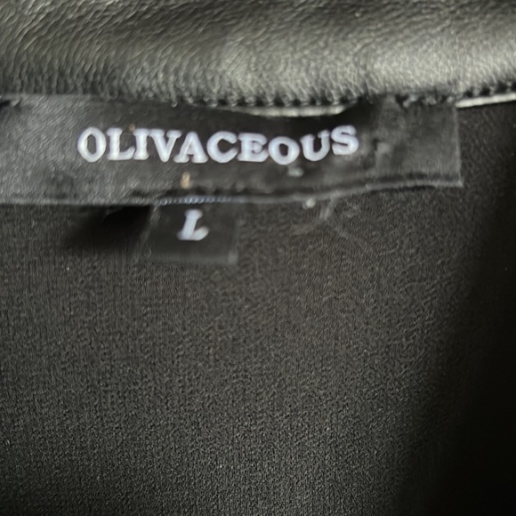 Olivaceous faux leather dress or jacket (D) - Picture 2 of 7